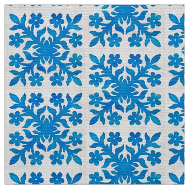 Vackra och klassiska indigoblått och vitt mönster tyg (Provkarta)