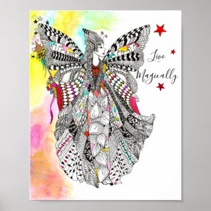 Vackra och Magic Fairy Queen Poster