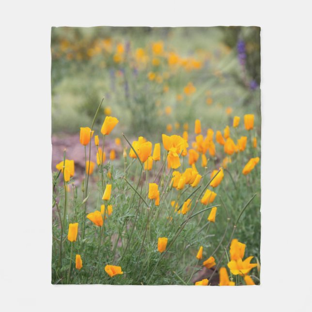 vackra och sköra vilda blommor som odlas i tucs fleecefilt (Framsidan)