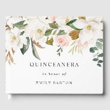 Vackra  och vita Blommigten Quinceanera Party