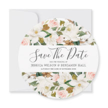 Vackra och vita vattenfärger Blommor Bröllop