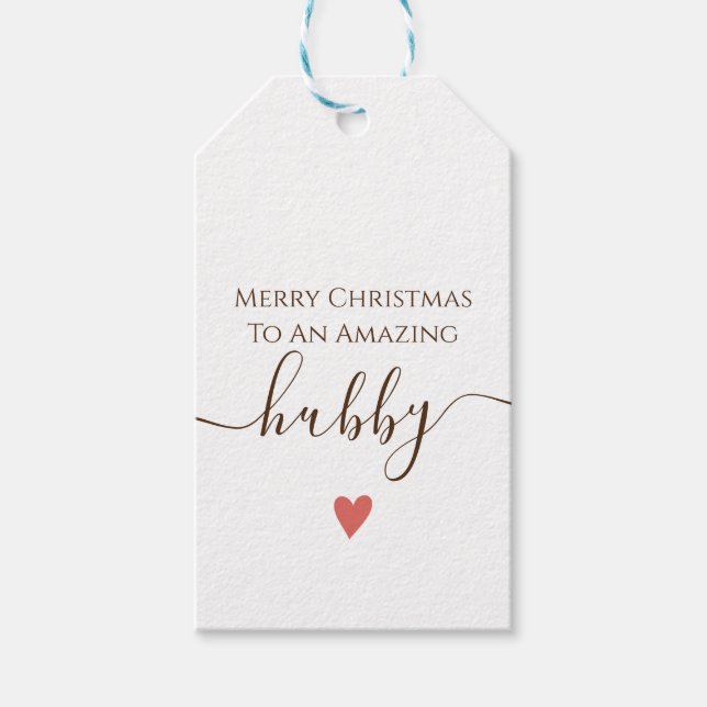 vackra ögonblick Hubby Merry Chirstmas Presentetikett (Framsidan)