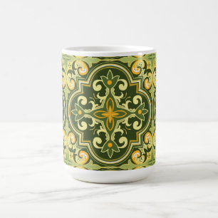 💚💛 Vackra oliver och gult Azulejos Kaffemugg