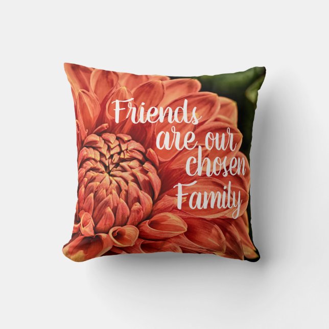Vackra Orange Blomma Vänner Vald Familj Kudde (Framsida)