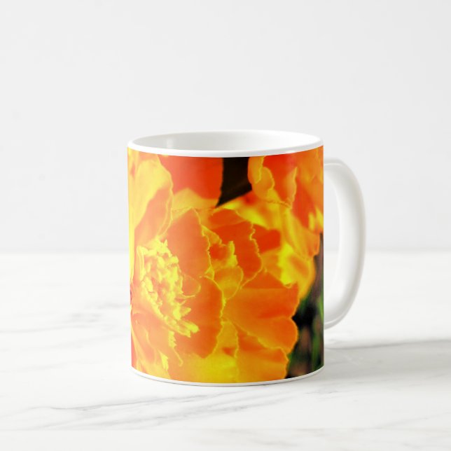 Vackra Orange Marigolds Soliga Blommor Glada Kaffemugg (Framsida höger)