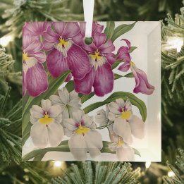 Vackra Orchids med Lila och vit Vintage Julgransdekoration