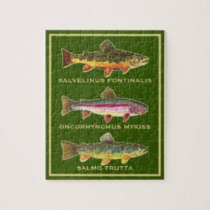 Vackra öring - Brook, Rainbow, Brown Pussel