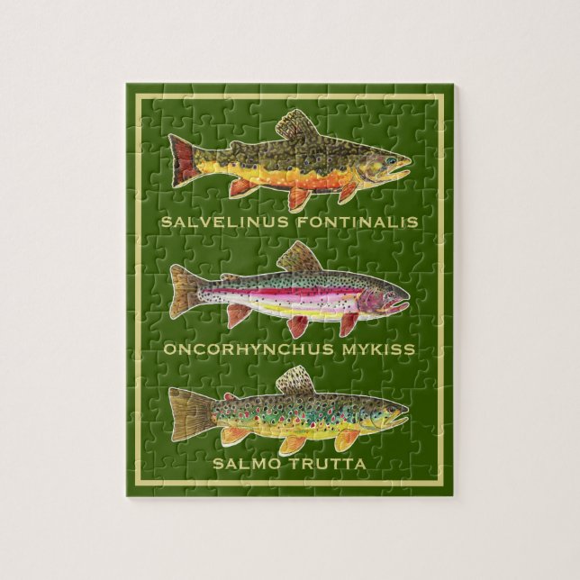 Vackra öring - Brook, Rainbow, Brown Pussel (Vertikal)