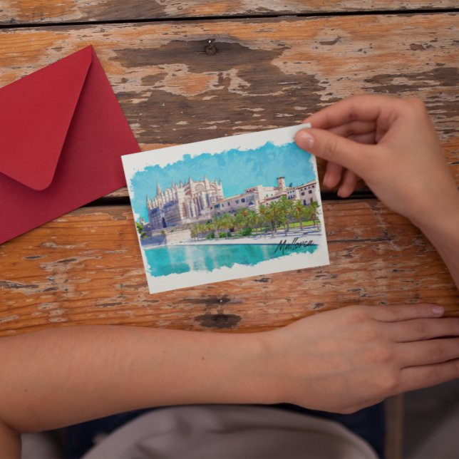 Vackra Palma de Mallorca Spanien Balearerna Vykort (mallorca panorama view Postcard)