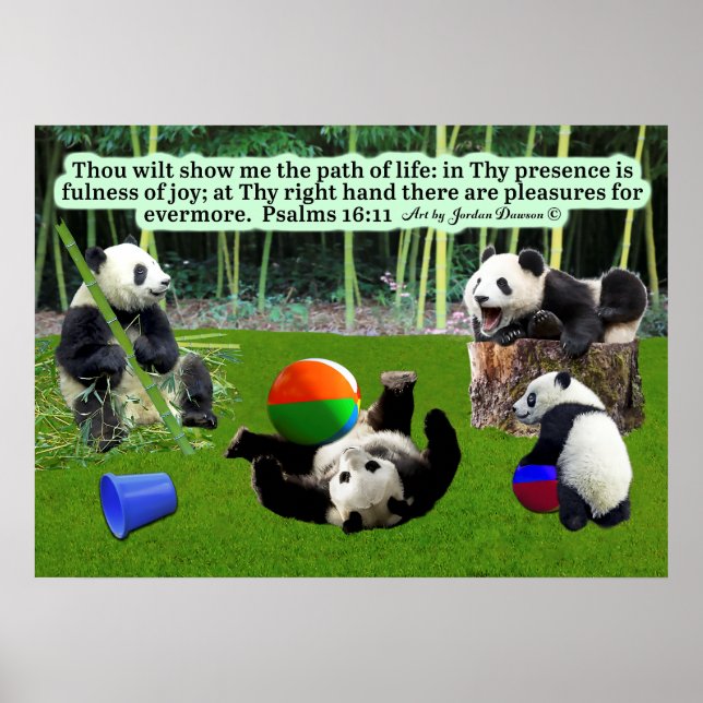 Vackra Panda Scripture Poster Psalms 16:11 (Framsidan)