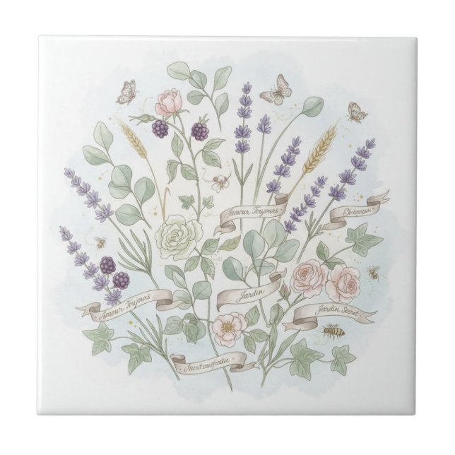 Vackra Pastel Fransk Land Kitchen Wall Tiles Kakelplatta (Framsidan)