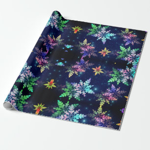 Vackra Pastel Snöflingor i Star Galaxy Presentpapper