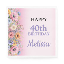 Vackra Pastellblommor Födelsedagsfest