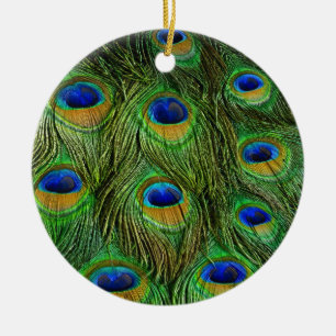 Vackra Peacock Feathers Julgransprydnad Keramik