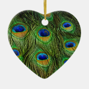 Vackra Peacock Feathers Julgransprydnad Keramik