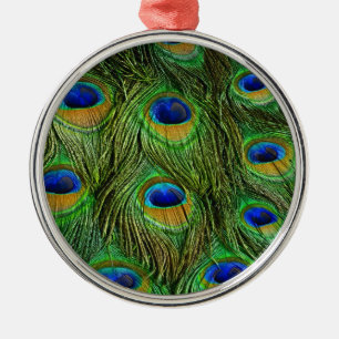 Vackra Peacock Feathers Julgransprydnad Metall