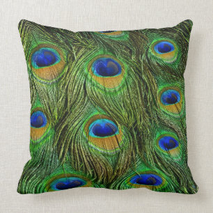 Vackra Peacock Feathers Kudde