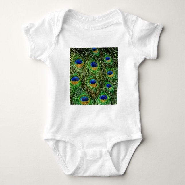 Vackra Peacock Feathers Tee Shirt (Framsida)