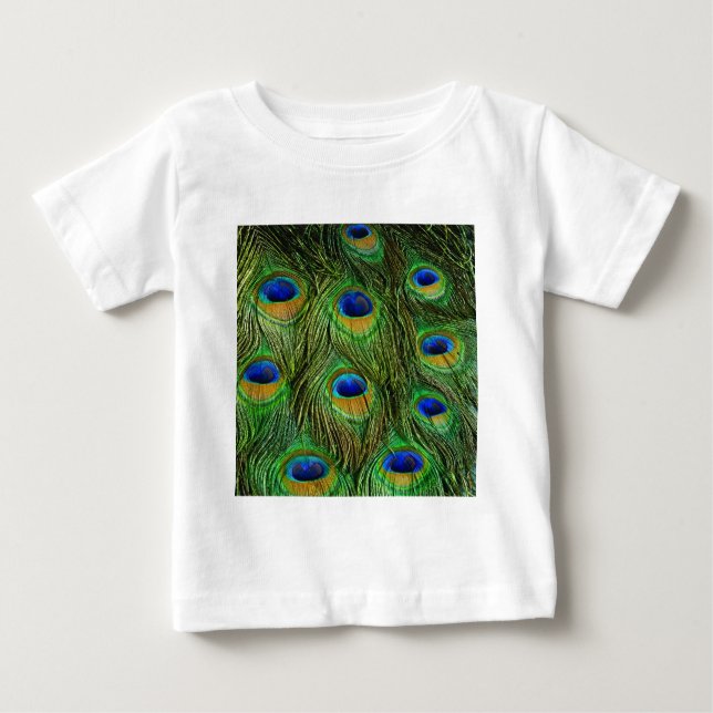 Vackra Peacock Feathers Tee Shirt (Framsida)