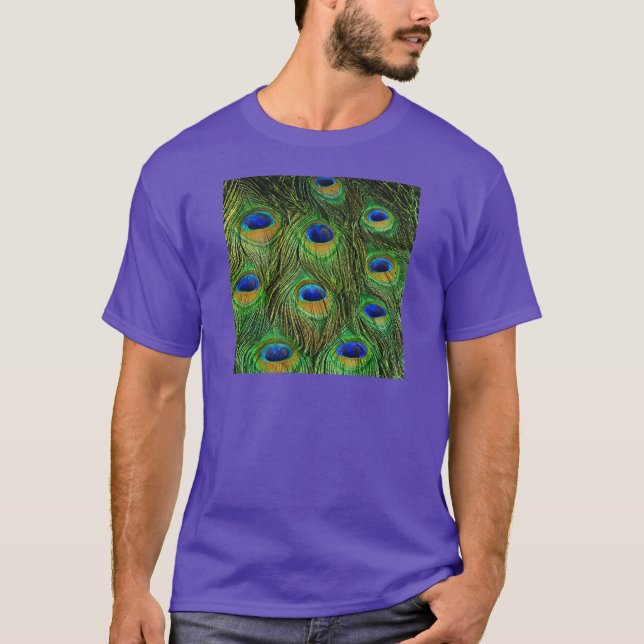 Vackra Peacock Feathers Tee Shirt (Framsida)