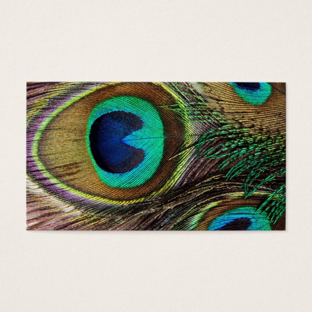Vackra Peacock Feathers Visitkort (Framsidan)