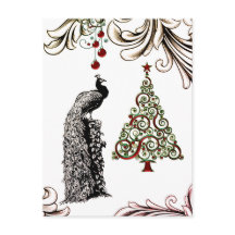 Vackra Peacock och Julgran