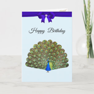 Vackra Peacock och Ribbon Birdday Anteckningskort