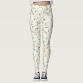 Vackra Persika Blommor Leggings