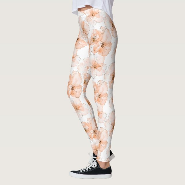Vackra Persikoblommor Födelsedag Leggings (Vänster)