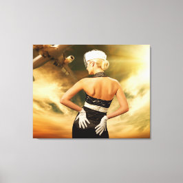 Vackra personer Retro Flight Attendant Canvas Art