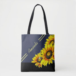 Vackra Personligen Solros Tote Bag Tygkasse