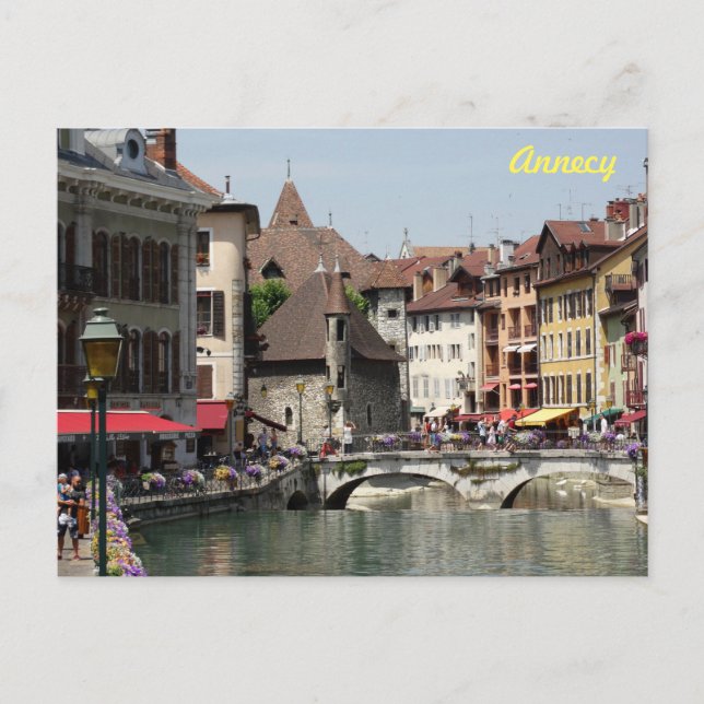 Vackra Picturesque Historic Annecy, Frankrike Vykort (Framsida)