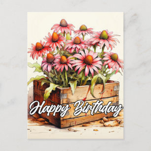Vackra planterade asterblommor vykort