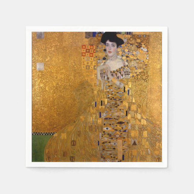 Vackra porträtt i dam av Gustav Klimt,Deco Pappersservett (Framsidan)