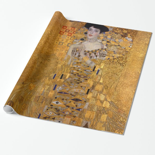 Vackra porträtt i dam av Gustav Klimt,Deco Presentpapper (Utrullad)