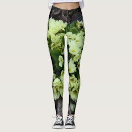 Vackra Primroses i torr löv Leggings