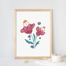 Vackra Psykedeliska Blommor Poster