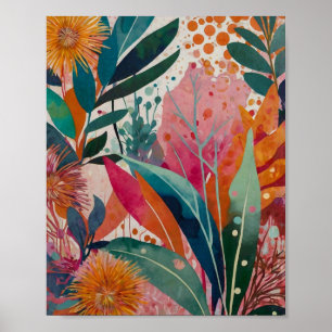 Vackra, pulserande blommigtar poster