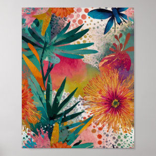 Vackra, pulserande blommigtar poster