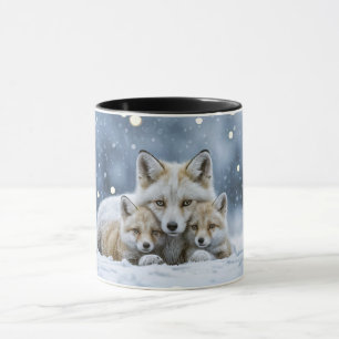 Vackra Rävar i Snö Kaffe Kopp eller Mugg