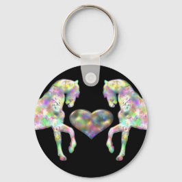 Vackra regnbåge och hjärta nyckelring