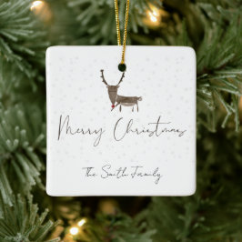 Vackra renmagiska helgdagar av keramiskt material julgransprydnad keramik