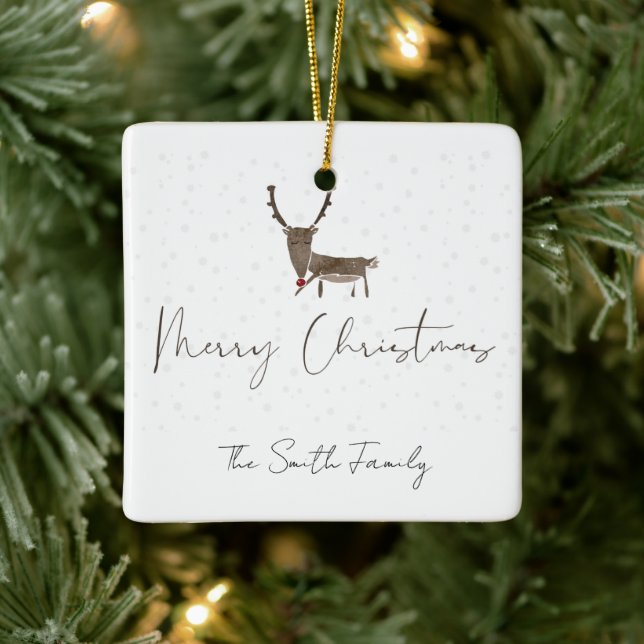 Vackra renmagiska helgdagar av keramiskt material julgransprydnad keramik (Träd)