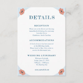 Vackra Retro Babyblå Bröllopsinbjudningskort Tilläggskort