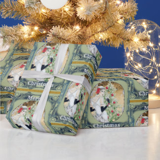 Vackra Retro Dam och Julgran Presentpapper