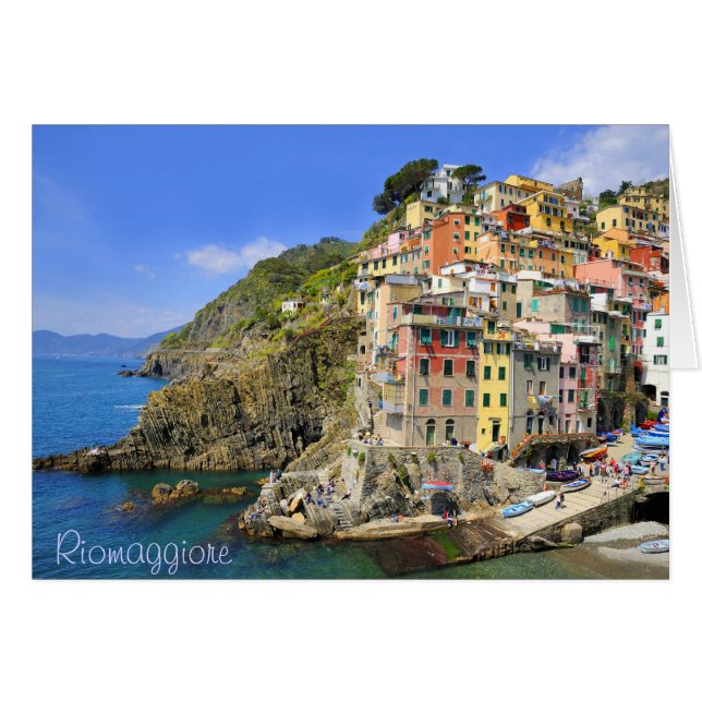 Vackra Riomaggiore, Cinqueterre Hälsningskort (Framsidan Horizontal)