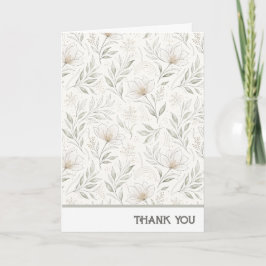 Vackra Ritade Blommor i Neutrala Färger Tack Kort