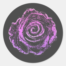 vackra ro-petaler konturkonst runt klistermärke