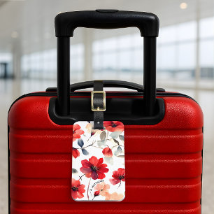 Vackra röda blommande blommor anpassad blomma bagagebricka