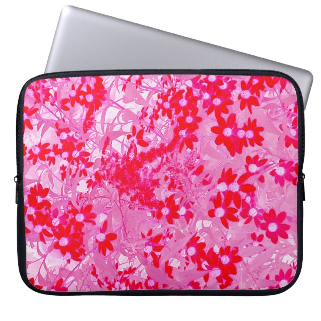 Vackra Röda Blommor Laptop Fodral (Framsidan)